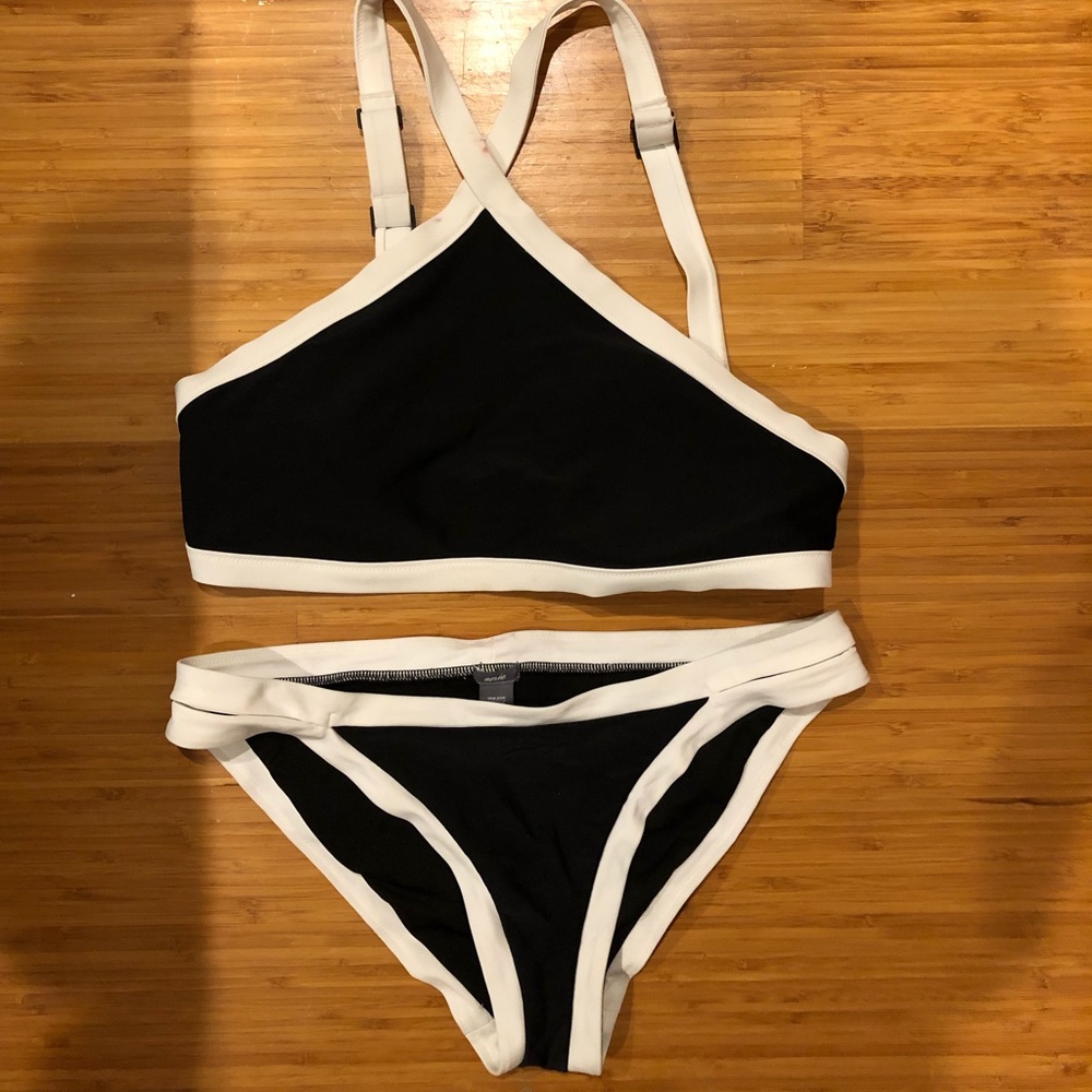Aerie High Neck Binding Swim Top + Bottom